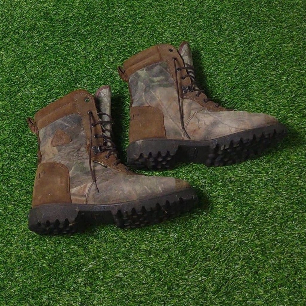 VINTAGE ROCKY CAMO GORE-TEX BOOTS MENS SIZE 10.5 HUNTING OUTDOORS INSULATED